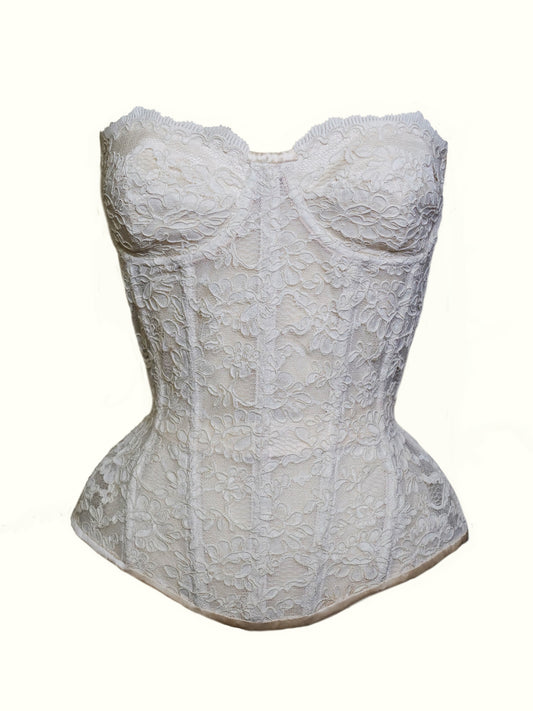 Silk and Lace Sheer Cupped Corset
