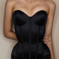 Silk Cupped Corset with External Boning