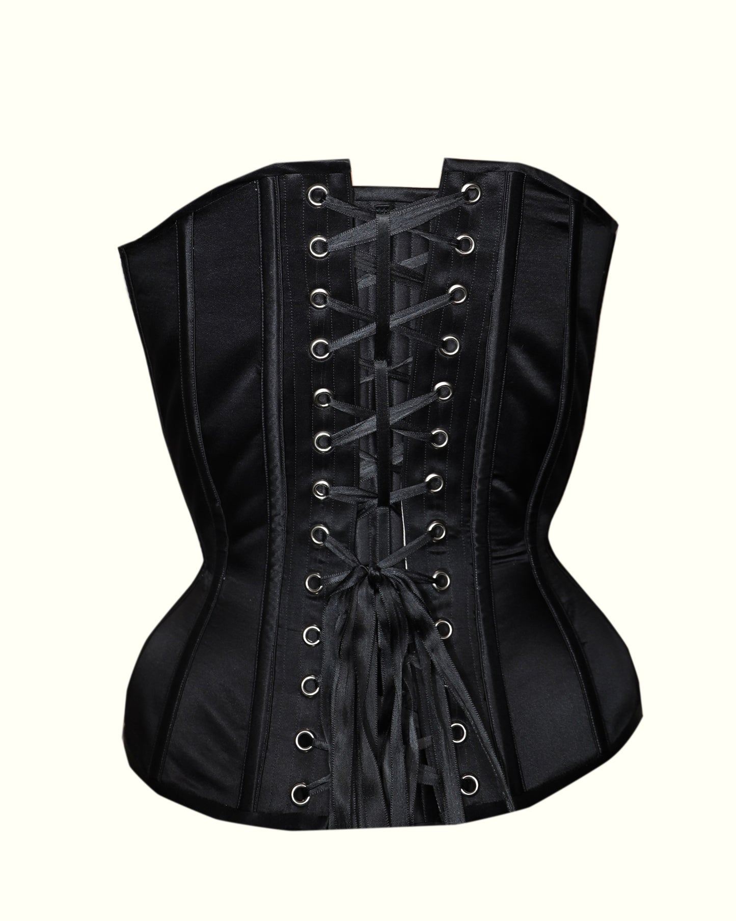 Silk Cupped Corset with External Boning