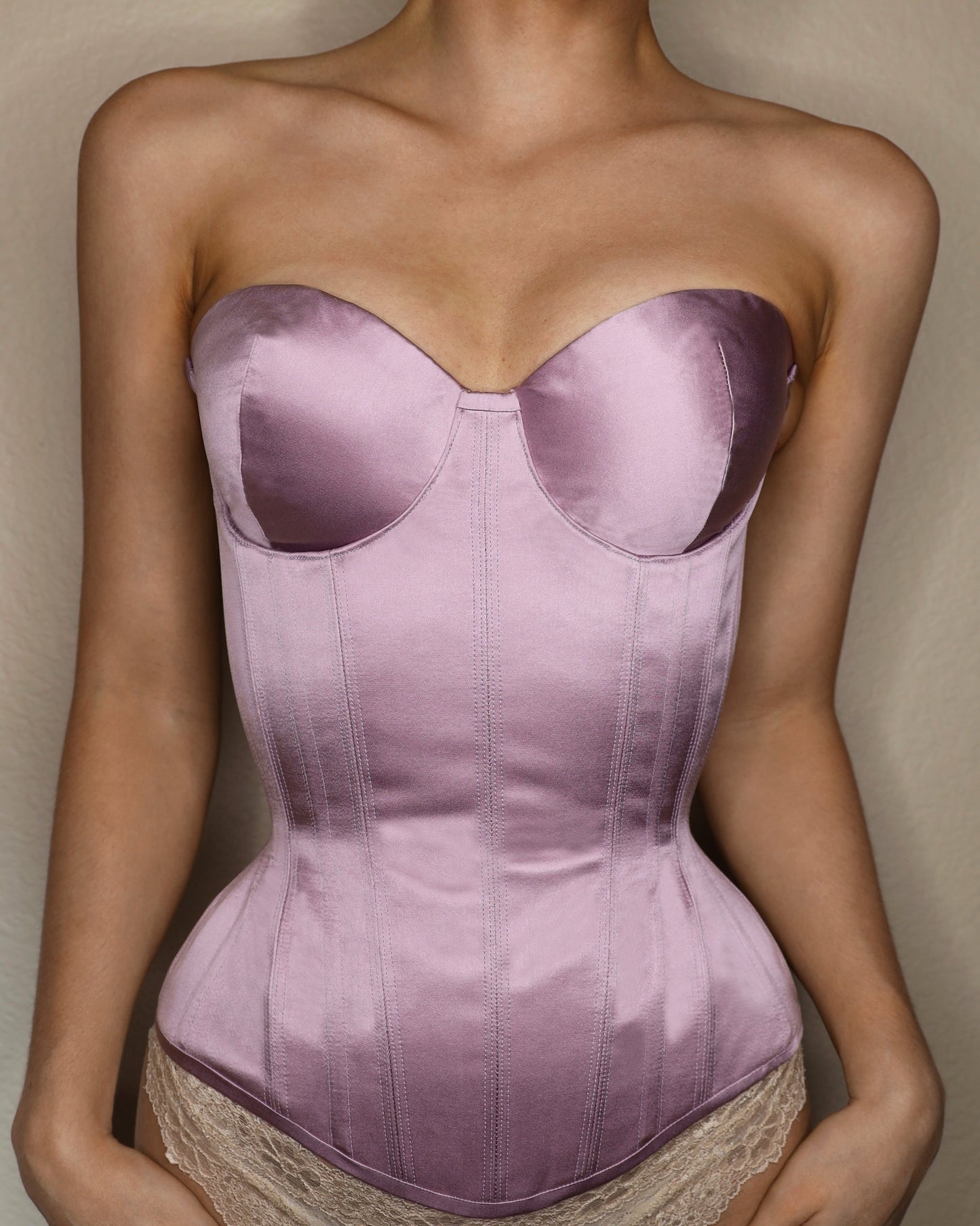 Silk Cupped Corset with External Boning – Ma Corsetière